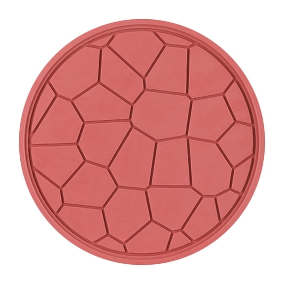Silicone Placemat,Heat-Resistant Non-Slip Hot Pads,Reusable Silicone Round Dining Table Mats,Multi-purpose Hot Dish Mat,7.09 inch Home Kitchen Tool for Kitchen Countertops and Tables (red)
