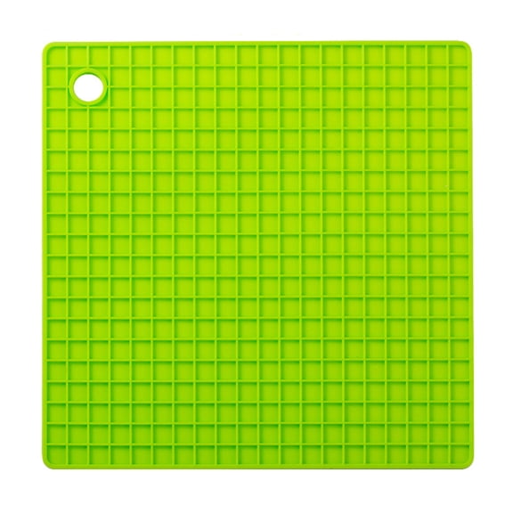 Silicone Placemat, Square Heat Table Mat Kitchen Dining Pot Holder Insulated Pad Non-Slip Surface Waterproof Protector Countertop Shield Dish Drying Surface Mat. Green