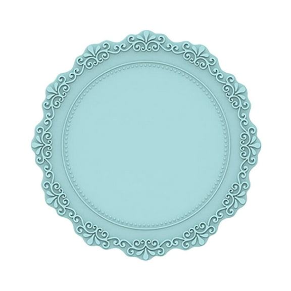 Silicone Placemat for Dining Table, Anti-Slip Reusable Dish Mat, Heat Resistant Coffee & Tea Time Mat, 3D Vintage Design, 6.69 Inch