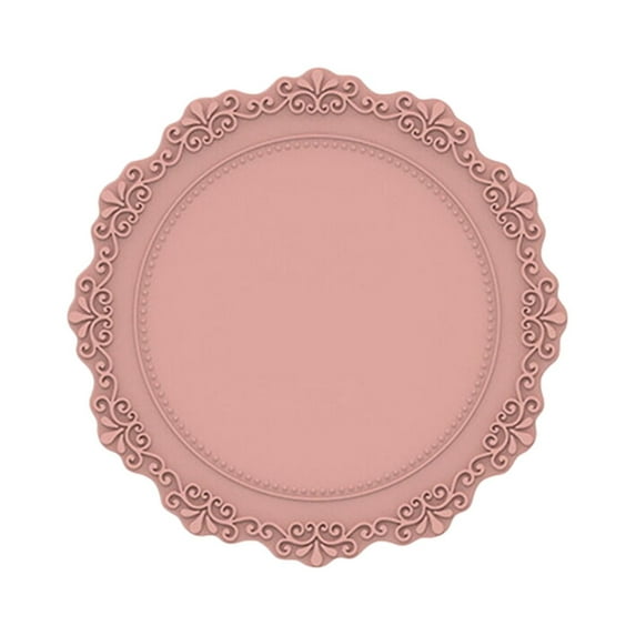 Silicone Placemat for Dining Table, Anti-Slip Reusable Dish Mat, Heat Resistant Coffee & Tea Time Mat, 3D Vintage Design, 6.69 Inch