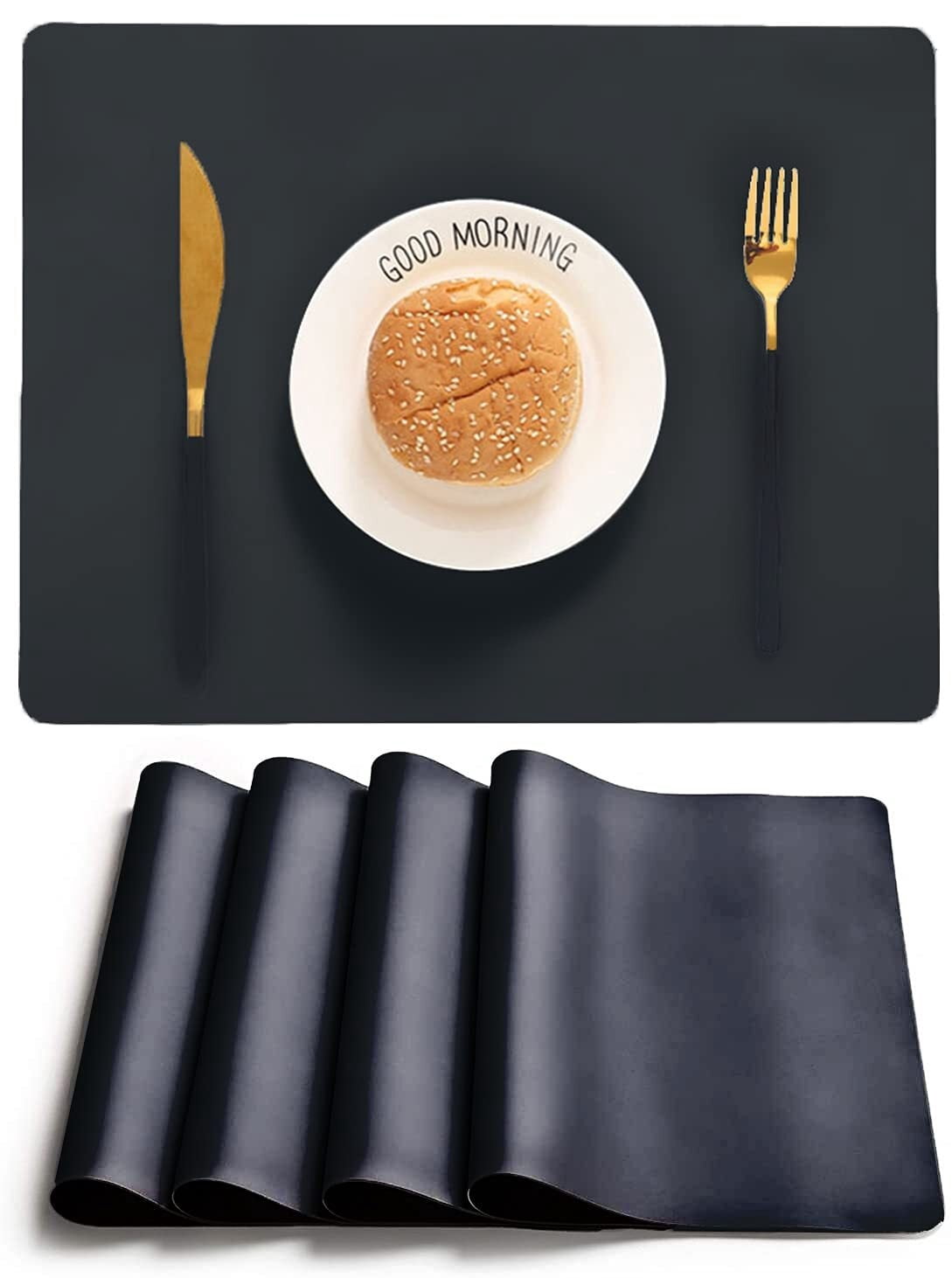 Silicone Placemats for Dining Table, Heat Resistant Table Placemat Set ...