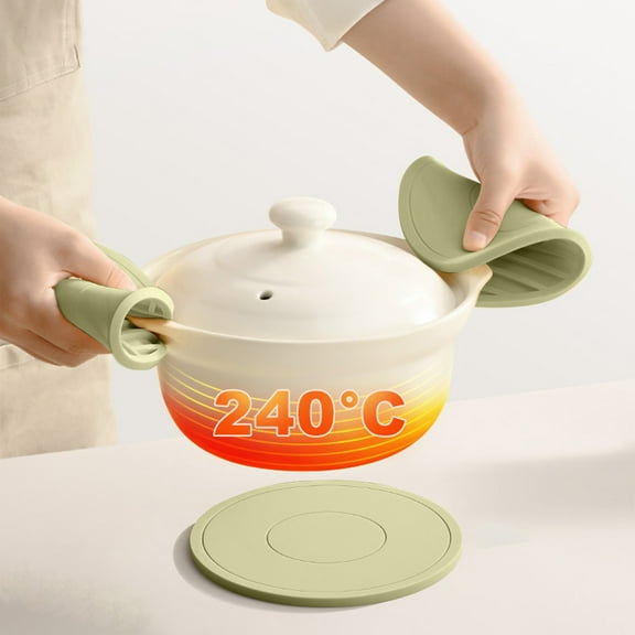 Silicone Placemats Heat Resistant Table Mats | Non-Slip Coffee Mats | Hot Pad for Dishes | Flexible Food Safe Tablemat | Easy Clean Kitchen Counter Protector | 6.3x6.3in | 1 Pack | Assorted Colors