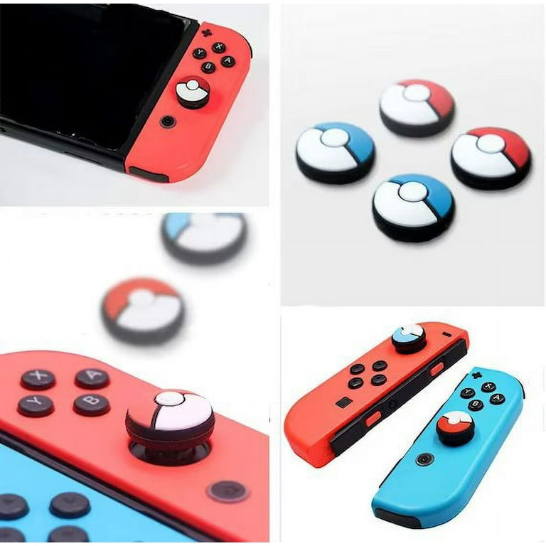 Silicone Pokemon Themed Poke Ball Joycon Thumb Grips Joystick Rocker Covers for Precise Control Compatible w Nintendo Switch OLED Lite Fits