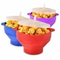thumbnail image 1 of Silicone Popcorn Bowl Silicone Popcorn Bowl Collapsible Microwave Popcorn Maker Oven Safe Popcorn Bucket Ventilated Lid Snack Container Kitchen Accessory Collapsible Popcorn Maker, 1 of 5