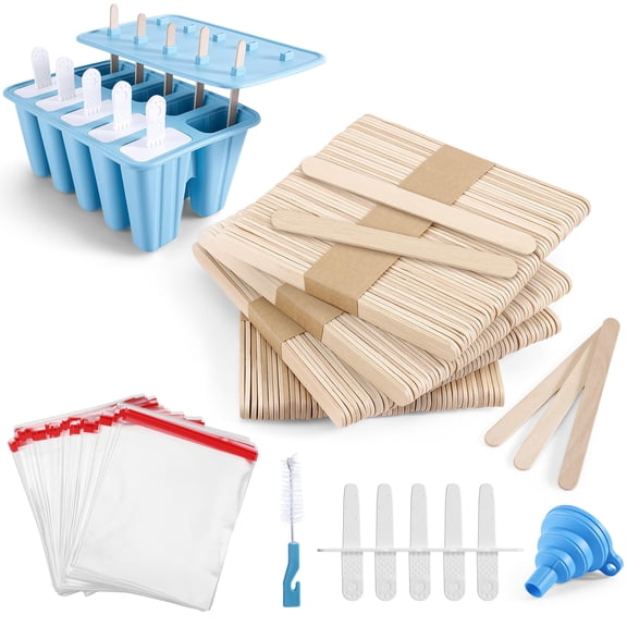Silicone Popsicle Maker Set 10-count Cavities with Sticks and Bags