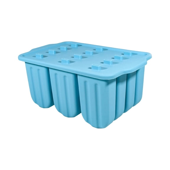 Silicone Popsicle Mold Set with 12 Cavities Easy Release Ice Cream Molds with Lid for Homemade Frozen Treats Ice Lolly Maker Reusable Ice Pop Tray for Kitchen Use