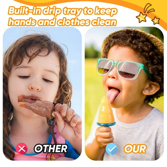 Silicone Popsicle Mold Set 4 Pieces Homemade Silicone Popsicle Maker Kid Easy Release Ice Cream Molds Reusable DIY Pop Molds (Green)
