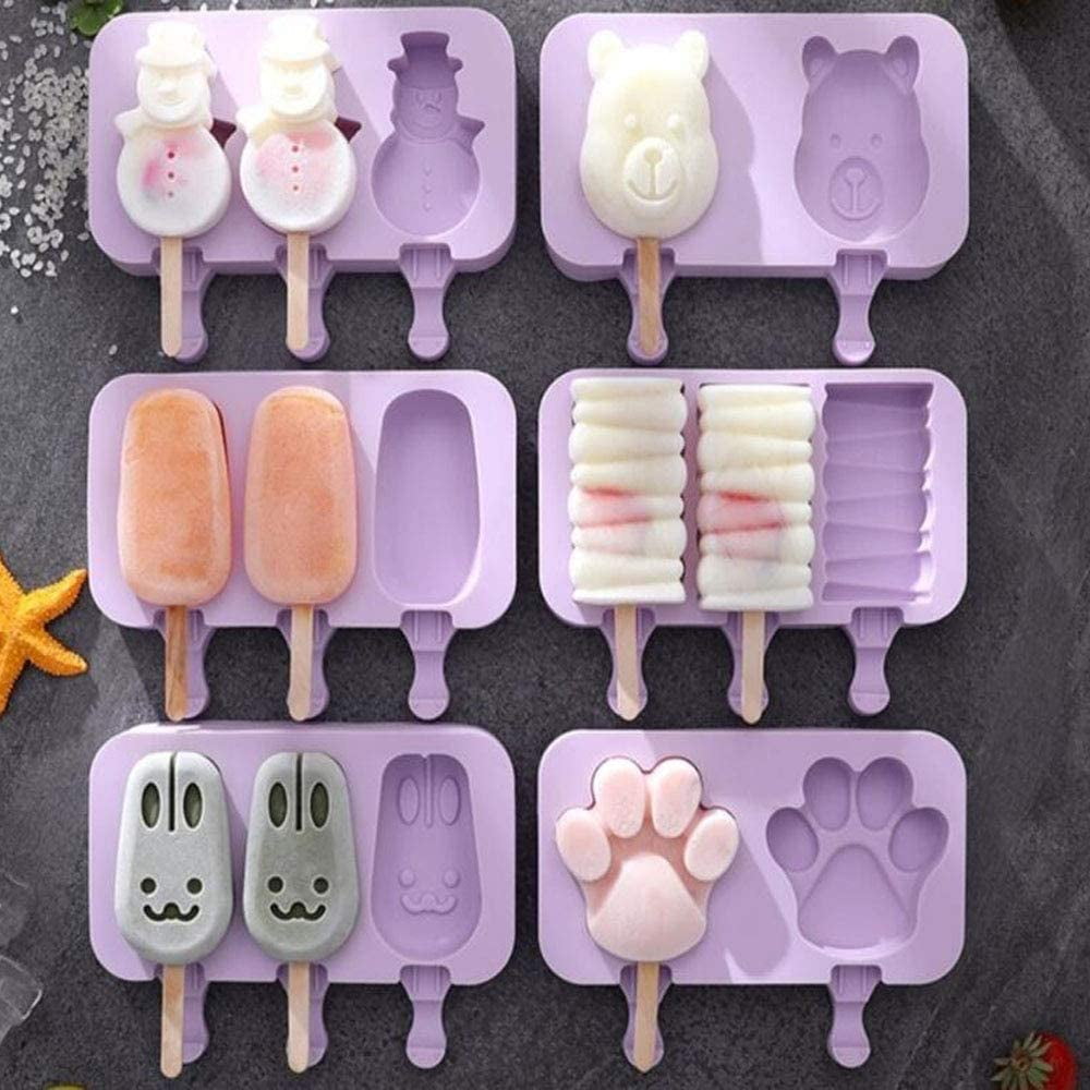 Silicone Popsicle Ice Cream 6 Holes With Lid Mold Cool Home Gadgets  Handmade New Silicone Molds 2023 Summer Containers
