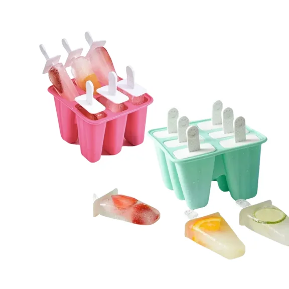 Silicone Popsicle Molds with Lids, 6-Cavity BPA-Free Ice Pop Maker for Kids & Adults, Easy-Release Frozen Treat Molds