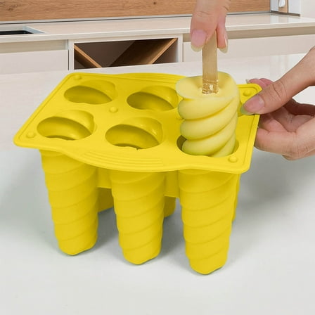 Silicone Popsicle Mould With Lid, Popsicle Molds 6 Pieces Ice Pop Molds Popsicle Mold Reusable Easy Release Ice Pop Make Homemade children DIY ice cream Mold