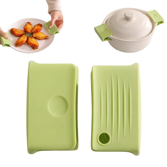 Silicone Pot Handle Holders, Thick Silicone Pan Handle Covers for Cast Iron Skillets and Frying Pans, Heat-Resistant Hot Handle Holder with Non Slip Grip 2 Pcs