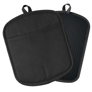 Silicone Pot Holders Sets:Heat Resistant Oven Hot Pads with Pockets Non Slip Grip Large Potholders for Kitchen Baking Cooking | Quilted Liner | 9.8 x 7.6 Inches