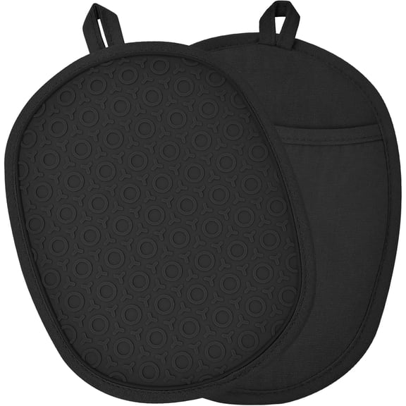 Silicone Pot Holders and Oven Mitts for Kitchen Heat Protection, Non-Slip Grip, Flexible, Thick Heat Resistant, Dishwasher Safe & Easy Storage