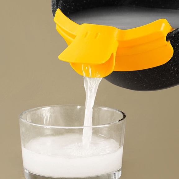 Silicone Pot Strainer Clip On Pour Spout Anti Spill Kitchen Pasta Draining Tool