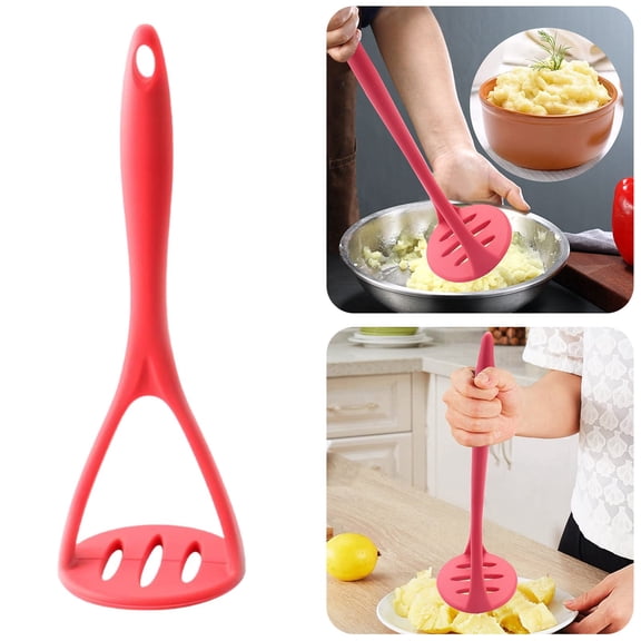 Silicone Potato Masher for Kitchen,Manual Non-Scratch Nonstick Masher for Potato, Pumpkin, Bean, Root Vegetables, Fruits, Food & Avocado,Efficient Mashing Design, Versatile Food Ricer Smasher Tool