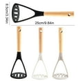thumbnail image 1 of Silicone Potato Press with Wooden Handle, Mashed Potato Masher, Silicone Potatoes Punching Machine Non-Scratch Potatoes Masher, Handheld Tool for Mashing Vegetables Fruits, 1Pc(Black,9.8x3.3"), 1 of 9