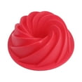 Silicone Pound Cake Pan,Red Bundt Cake Pan Nonstick,Spiral Baking Pands