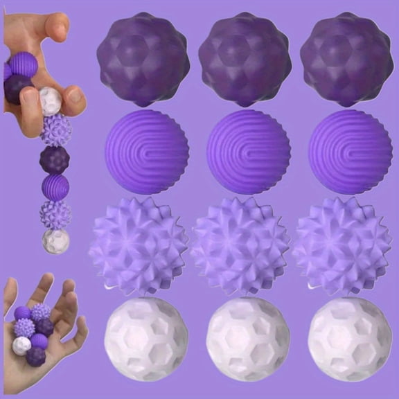 Silicone Pressure Roller Ball for Stress Relief & Anxiety - Compact Handheld Calming Tool with Storage Box for Adults
