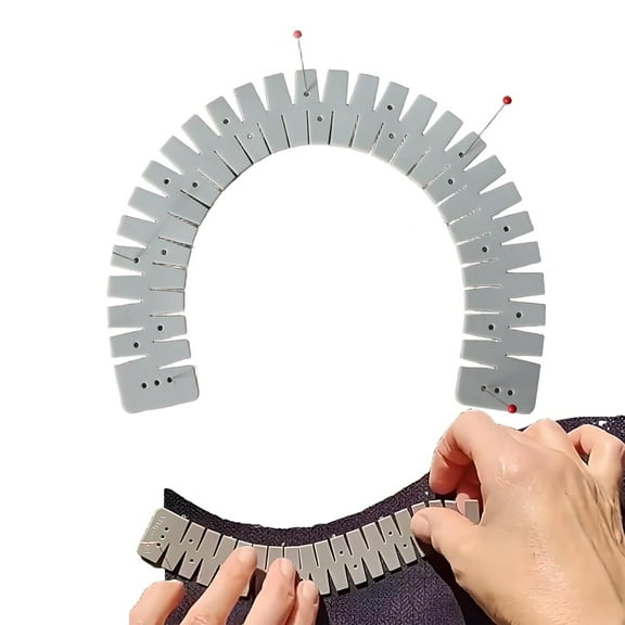 Silicone Professional Heat-Resistant Sewing Tool for Perfect Hems with Precision Marking Holes, Flexible Ruler for Straight & Curved Edges (Gray, 1“)(XX)