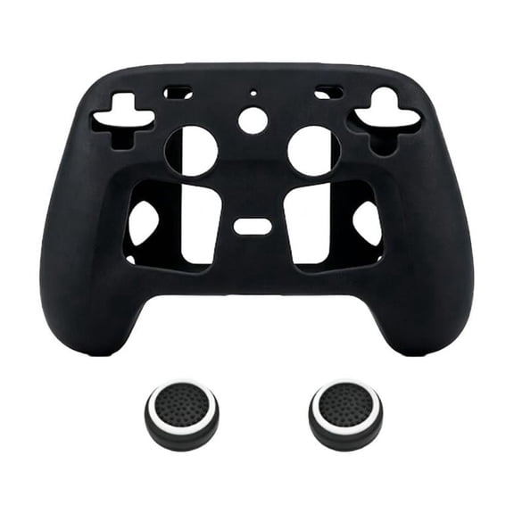Silicone Protection Case for Steam Controller 2 - Anti-Drop Anti-Slip Cover with Rumble Caps, Shockproof Gaming Controller Shell Accessories (Black)