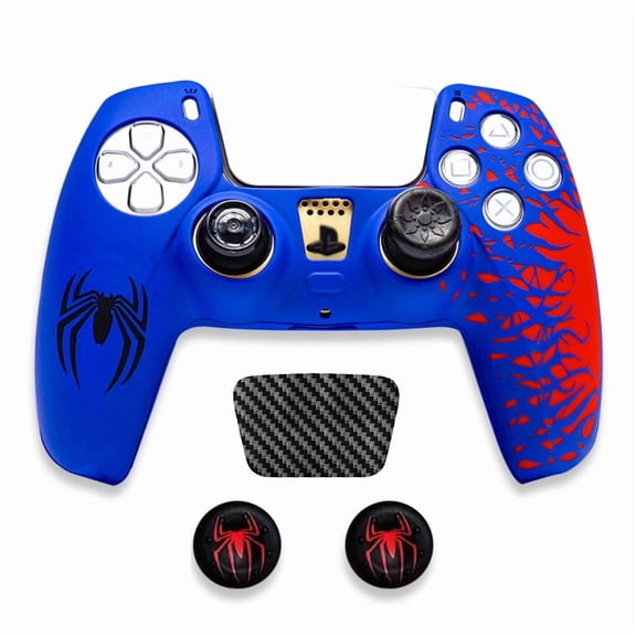 Silicone Protection Shell for Playstation 5 With Touchpad Skin Stickers And 2Pcs Thumb Grip for PS5 Controller Anti-fall Case