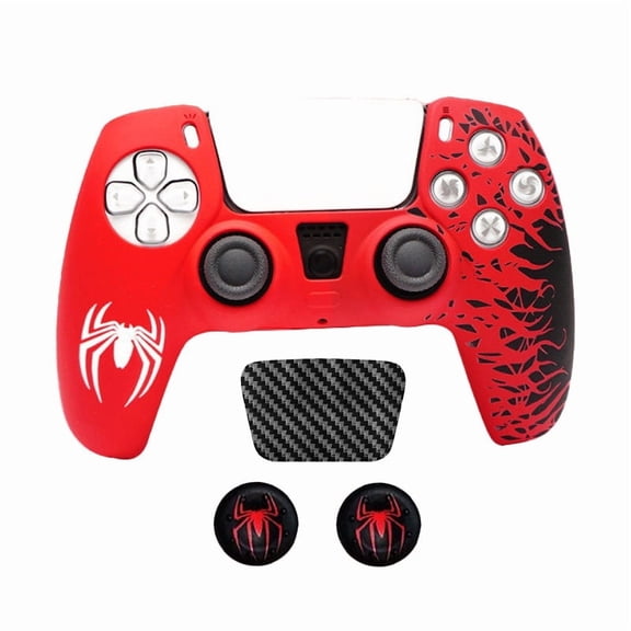 Silicone Protection Shell for Playstation 5 With Touchpad Skin Stickers And 2Pcs Thumb Grip for PS5 Controller Anti-fall Case