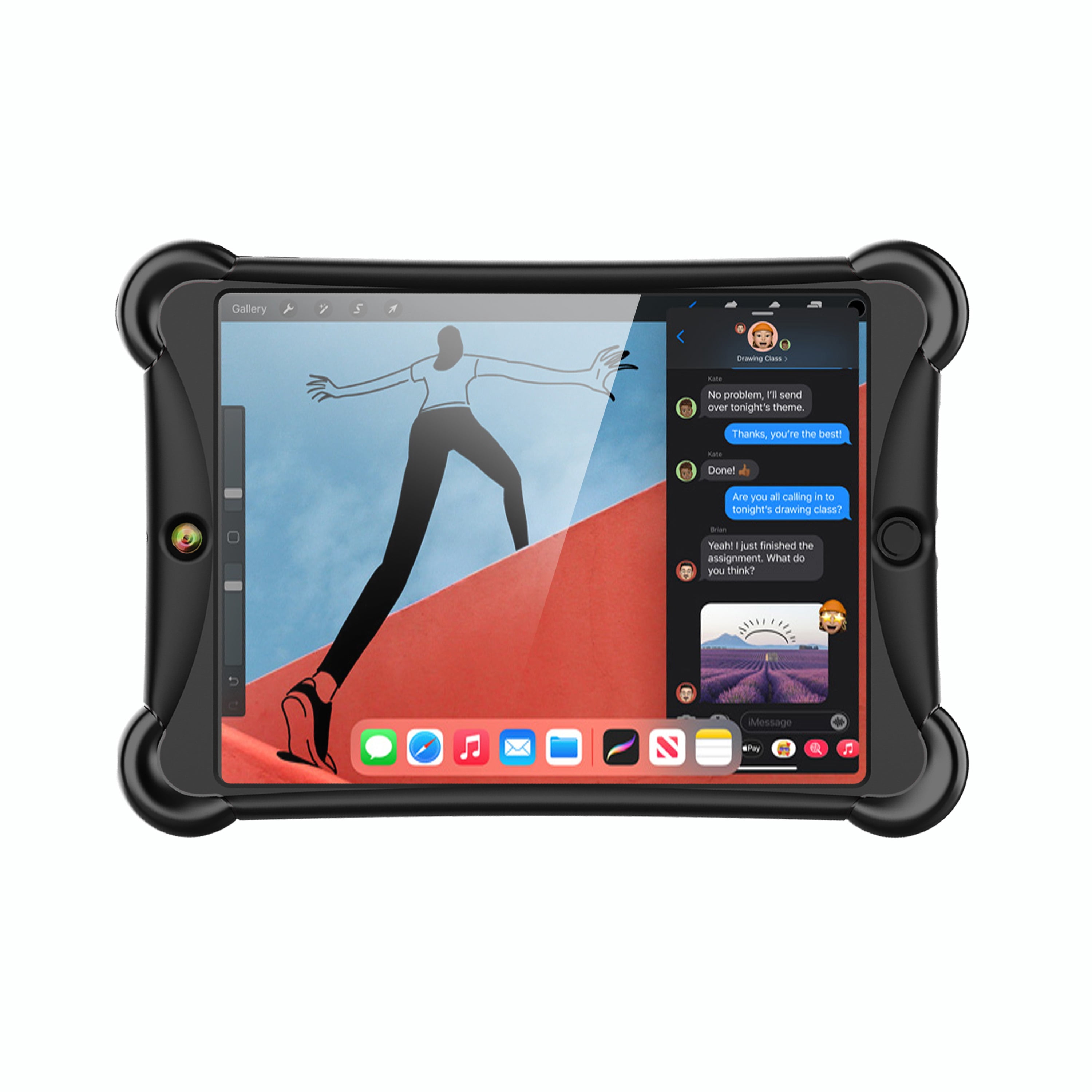 ME Silicone Protective Case with Built-In Stainless Steel Kickstand for iPad 10.2 9th Gen (2021 Release), 8th Gen (2020 Release) and 7th Gen (2019 Release) in Jet Black