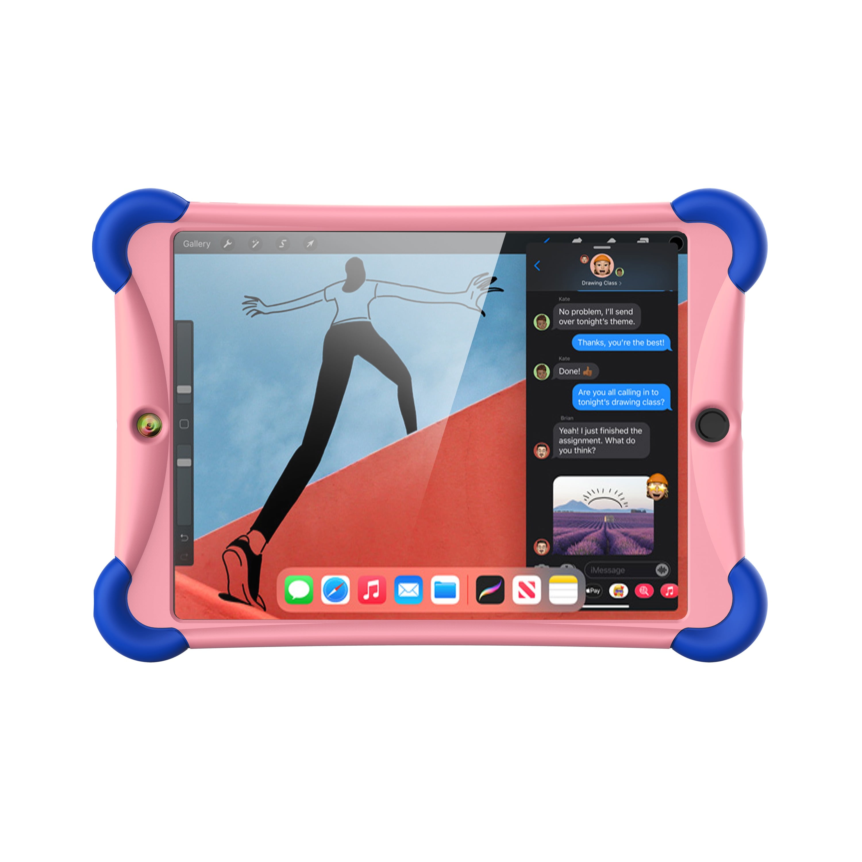 ME Silicone Protective Case with Built-In Stainless Steel Kickstand for iPad 10.2 9th Gen (2021 Release), 8th Gen (2020 Release) and 7th Gen (2019 Release) in Rose Gold