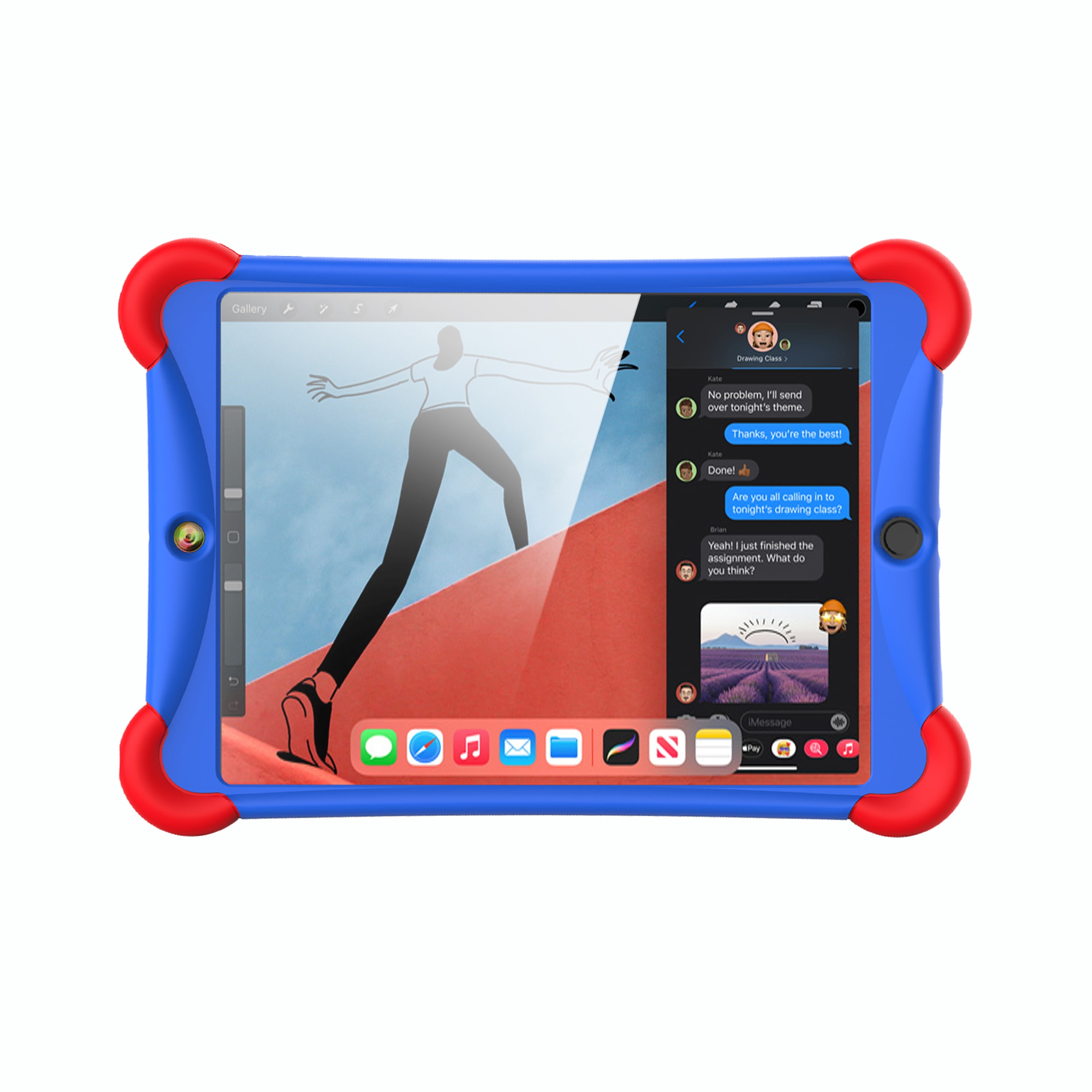 ME Silicone Protective Case with Built-In Stainless Steel Kickstand for iPad 10.2 9th Gen (2021 Release), 8th Gen (2020 Release) and 7th Gen (2019 Release) in Royal Blue