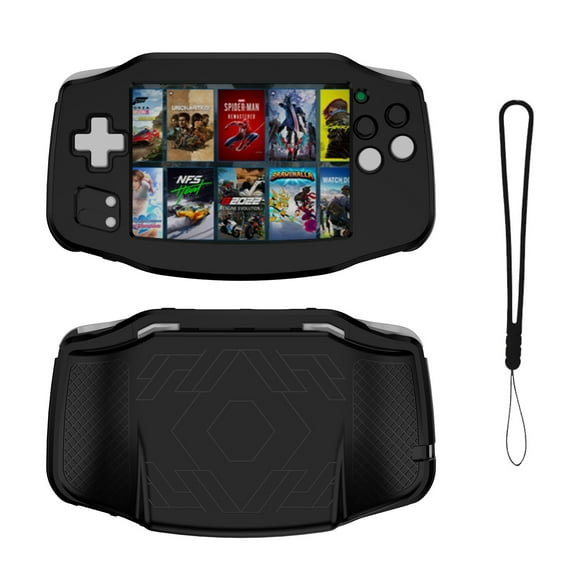 Silicone Protective Case Cover Compatible for ANBERNIC RG 34XX, Handheld Gaming Console Housing Shell Game Console Drop Protection Cover Storage Sleeve with Lanyard
