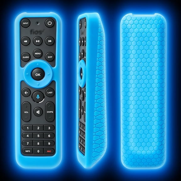 Silicone Protective Case for Verizon FiOS TV One Voice Remote 2019-MG3-R32140B VRC4100 BLE Remote Control Cover Skin Holder Sleeve for Verizon FiOS TV All in One Replacement Remote Cover-Glowblue