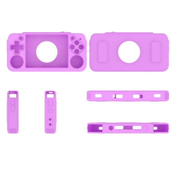 Silicone Protective Case for Anbernic Rg35xx H, Waterproof Sweatproof Anti-Collision 360 Degree Protection, Purple Black White