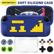 Silicone Protective Case for Nintendo Switch 2, Screen Protector, Heightened Button Cover