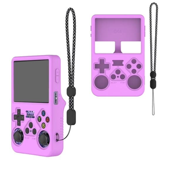 Silicone Protective Case for R36S Retro Handheld Game Console Soft Skin Cover Sleeve with Lanyard Dust-Proof Shockproof All-Round Protector