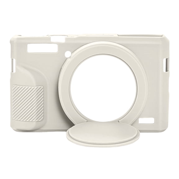 Silicone Protective Case with Removable Lens Protector for Canon PowerShot G7 X Mark III, Enhanced Grip Camera Sleeve (Beige)