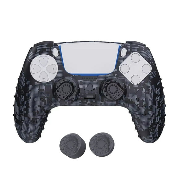 Silicone Protective Cover for PS5 Game Controller, Gamepad Anti-slip Case with Joystick Cap-Black