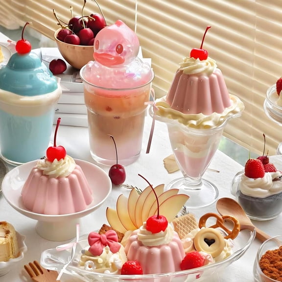 Silicone Pudding Mold, 6-Cavity Nonstick Jello Dessert Making Tray, Custard Mold for Mousse Cake, Set of 2, White