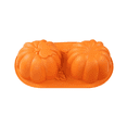thumbnail image 1 of Silicone Pumpkin Shaped Baking Mold Two Cavities Non-Stick for Cake Chocolate Cooking Halloween Festival Dessert Craft, 1 of 5