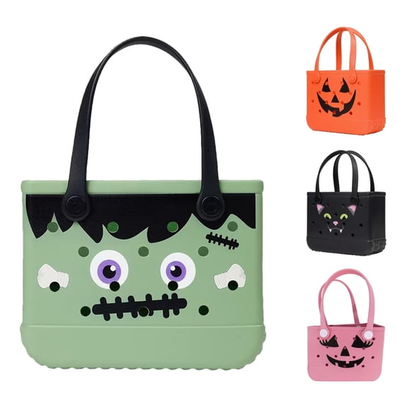 Silicone Pumpkin Tote Bag for Halloween Beach Trick or Treat