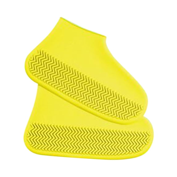 Silicone Rain Shoe Covers - Silicone Material, Waterproof Rainproof Non-Slip, Yellow Color, Size M, Flexible Durable Foldable, Easy To Wear, Lightweight - For Men Women S,