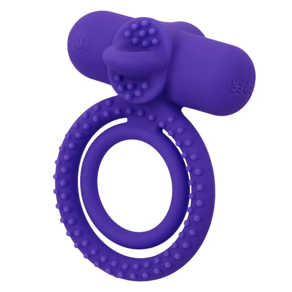CalExotics Silicone Rechargeable Dual Climaxer Penis Ring, Purple