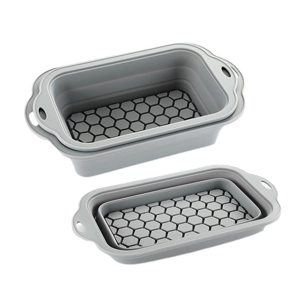Silicone Rectangular Loaf Pan Bake Mold, Non-Stick Easy Release for Bread Pastry, Small, Gray, 1-Piece