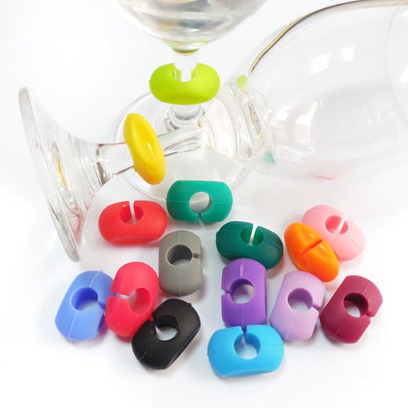 Silicone Red Wine Glass Marker Drinking Glass Identification Cup Labels Tag Sign