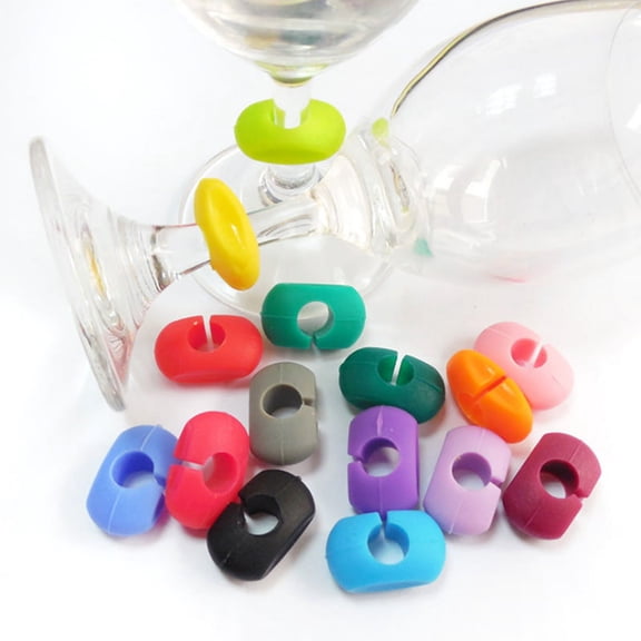 Silicone Red Wine Glass Marker Drinking Glass Identification Cup Labels Tag Sign