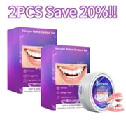 Silicone Reline Denture Set, Professional Silicone Reline Kit for Dentures,Silicone Denture Reline Kit Suitable for Securing Upper and Lower Dentures, 2PCS