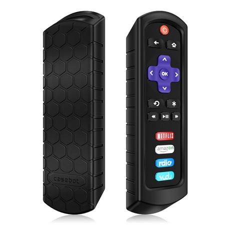 Silicone Remote Control Case Cover for Roku Steaming Stick (3600R) / TCL Roku TV RC280 Remote Controller, Black