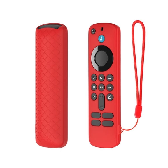 Silicone Remote Cover for Fire TV Stick 4K/HD  Glow in The Dark Protective Case with Lanyard, Red