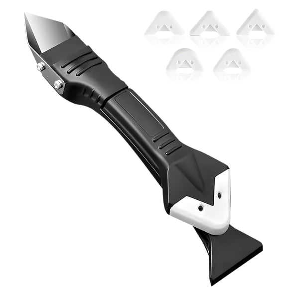 Silicone Remover Tool Kit - 3-in-1 Caulking Finishing, Grout Scraper, and Smoothing Tools - Includes 4 Replaceable Silicone Pads for Kitchen, Bathroom and Floor Sealing