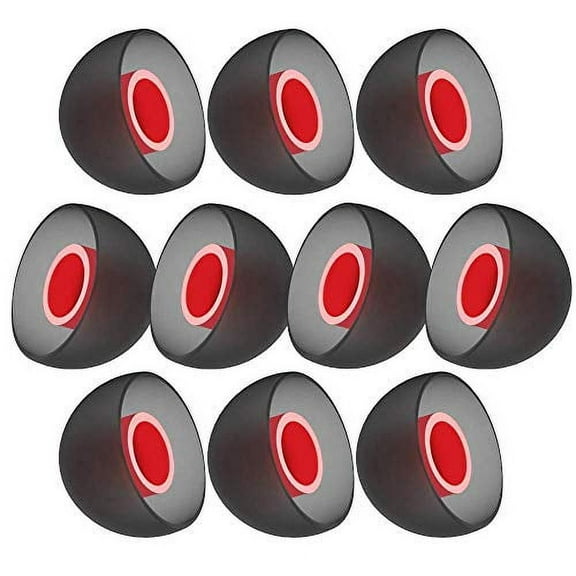 Silicone Replacement Earbud Tips, Noise Isolation Protector Buds - 10 Pairs (Small)