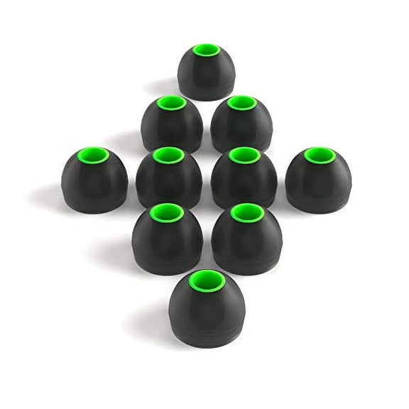 Silicone Replacement Earbud Tips, Noise Isolation in-Ear Buds - 10 Pairs (Medium)